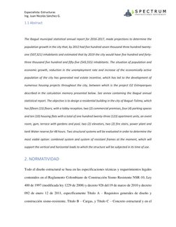 Especialista: Estructuras 
Ing. Juan Nicolás Sánchez G. 
1.1 Abstract  
 
The Ibagué municipal statistical annual report for