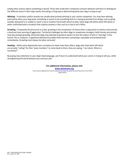 AHS:  Understanding Canine Body Language 
Rev. January 10, 2007 
simply when anxious about something or bored. Those who stud