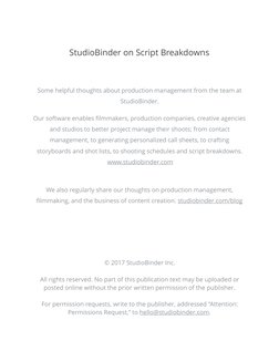 A Filmmaker's Guide To Script Breakdowns - StudioBinder PDF | PDF ...