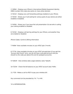 AT&T Phone Diagnostic and USSD Codes | PDF | At&T Mobility | Prepaid ...