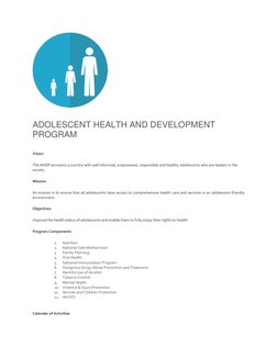 Adolescent Health Development Program | PDF | Micronutrient | Non ...