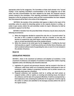 appropriate action by the sanggunian, The Committee on Rules shall calendar it for “second
reading”. If the reporting committ
