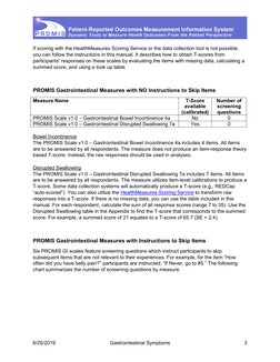 PROMIS Gastrointestinal Symptoms Scoring Manual | PDF | Standard Error ...