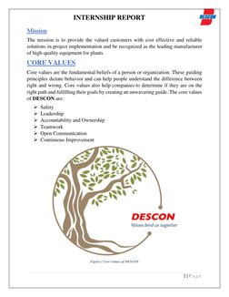 INTERNSHIP REPORT 
 
2 | P a g e  
 
Mission 
The mission is to provide the valued customers with cost effective and reliable