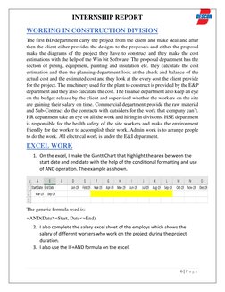 INTERNSHIP REPORT 
 
6 | P a g e  
 
WORKING IN CONSTRUCTION DIVISION 
The first BD department carry the project from the cli