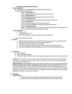 B2. Small Group Differentiated Activities  
General Instructions: 
 Students will have to do differentiated task (SGDA) wi