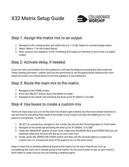 X32 Matrix X32 Matrix Setup Instructions | PDF | Equalization (Audio) | Audio ...