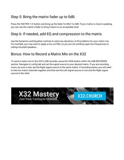 X32 Matrix X32 Matrix Setup Instructions | PDF | Equalization (Audio) | Audio ...
