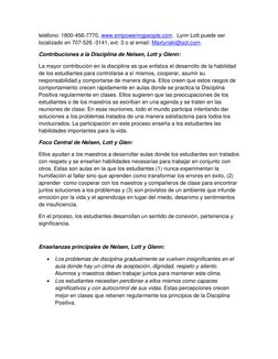 Disciplina Positiva en el Aula | PDF | Disciplinas | Aprendizaje