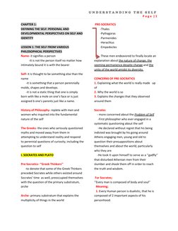 U N D E R S T A N D I N G  T H E  S E L F  
P a g e  | 1 
 
CHAPTER 1:  
DEFINING THE SELF: PERSONAL AND 
DEVELOPMENTAL PERSP