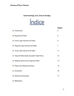 Panorama del Nuevo Testamento 
2 
 
 
 
Santo Domingo, D.N., Dios les bendiga  
Índice