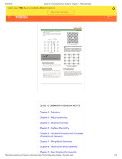 Class 12 Chemistry: Solid State Notes | PDF | Chemistry | Chemical ...