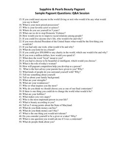 Pageant Q&A for Teens and Kids | PDF