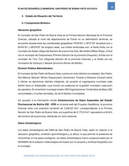 PLAN DE DESARROLLO MUNICIPAL SAN PEDRO DE BUENA VISTA 2015-2019 
 
10 
GOBIERNO AUTONOMO MUNICIPAL DE SAN PEDRO DE BUENA VIST