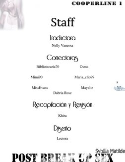 3 
SSttaaffff  Traductora
Nelly Vanessa 
 
 Correctoras
 
Bibliotecaria70 
 
 
Osma 
 
Mimi90