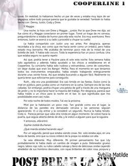 9 
cosas. En realidad, lo habíamos hecho un par de veces y estaba muy lejos de ser 
pegajosa, sobre todo porque parecía q