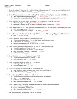 Pediatric Dosage Calculation Practice | PDF | Dose (Biochemistry ...