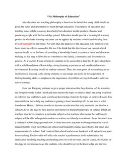 My Educational Philosophy Explained | PDF | John Dewey | Confucianism