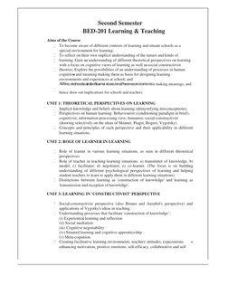 B.Ed 2nd Semester Learning & Teaching Notes | PDF | Constructivism ...