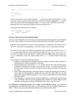 Engineering Problem Solving Labs 
 
MAT188: Laboratory #6 
Faculty of Applied Science & Engineering 
6 
University of Toronto