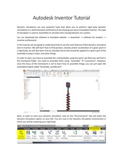 Dynamic Simulation in Autodesk Inventor | PDF | Torque | Velocity