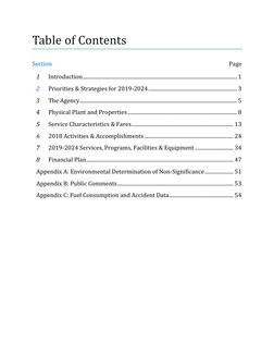 Table of Contents 
Section