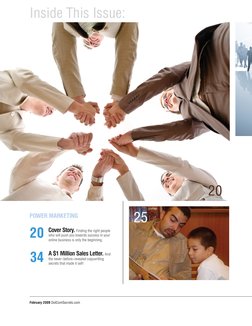 25
Inside This Issue:
Cover Story. Finding the right people 
who will push you towards success in your 
online business is on