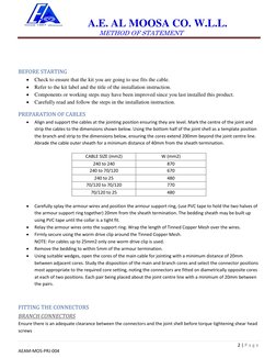A.E. AL MOOSA CO. W.L.L. 
                                              METHOD OF STATEMENT 
2 | P a g e  
AEAM-