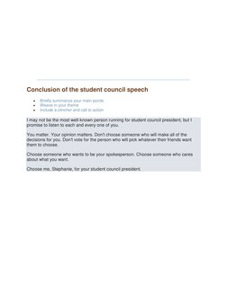 Student Council Speech Examples | PDF