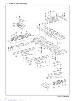 5
BAS-311G/326G-202
C1 .                 / Feed mechanism
9
21
34
33
36
10
2
2
31
11
12
13
3
3
37
35
37
36
35
23
24
29
29
22