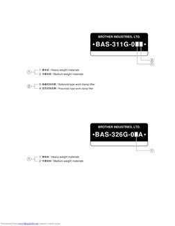 BROTHER INDUSTRIES, LTD.
BAS-311G-011
BROTHER INDUSTRIES, LTD.
BAS-326G-02A
2
1
1
2:              / Medium-weight materials
1