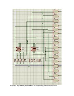  
Y las sumas mediante sumadores de 4 bits, dejando los correspondientes corrimientos:  
