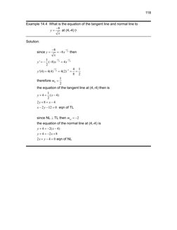 Example 14.4  What is the equation of the tangent line and normal line to
8  at (4,-4)
y
x


?
Solution:
12
3
3
2
2
3
3
2
8