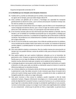 Historia Eclesiástica Latinoamericana. Luis Esteban Fernández. Aparecida del 33 al 73 
Esquema de Aparecida numerales 33-73