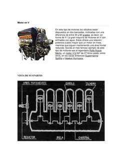(https://commons.wikimedia.org/wiki/File:Rolls-Royce_Merlin.jpg) 
 
Motor en V 
 
En este tipo de motores los cilindros está