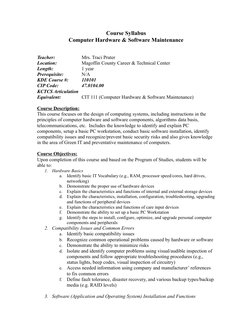 Computer Hardware & Software Maintenance Course | PDF | Computer ...