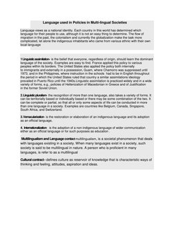 Language used in Policies in Multi-lingual Societies  
  
 
Language views as a national identity. Each country in this wor