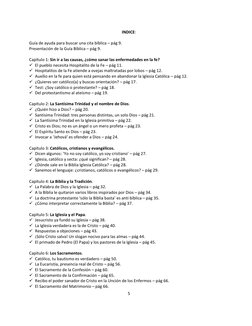 5 
 
INDICE: 
 
Guía de ayuda para buscar una cita bíblica – pág 9. 
Presentación de la Guía Bíblica – pág 9. 
 
Capítulo 1: