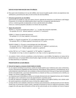 9 
 
GUÍA DE AYUDA PARA BUSCAR UNA CITA BÍBLICA:  
 
1) Para quien está iniciándose en el uso de la Biblia, este recurso le p