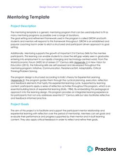 Mentoring Program Design Template | PDF | Mentorship | Goal