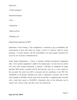 [Type here] 
 
Page | 2  
Dept. Of. ECE. SRTS 
• Ad-hoc strategies ƒ   
  
•Structured strategies:   
  
• Scan   
  
• Parti