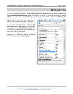 Modelación y Diseño de Sistemas de Distribución usando WaterCAD/GEMS 
Página 9 de 24 
 
 
©2014 BENTLEY SYSTEMS de México, SA