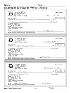 Check Writing Practice Examples | PDF | Retail Companies | Service ...