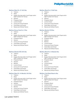 Marlboro Cigarette Ingredients List | PDF | Sucrose
