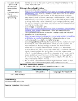 5th Grade States of Matter Lesson Plan | PDF | Ice | Lesson Plan