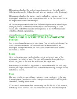 Electricity Bill Management System Overview | PDF | User Interface ...