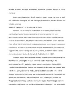 facilitate students' academic achievement should be observed among all faculty 
members. 
Learning activities that are direct