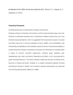by Republic Act No. 6506, the law that created the CLE.  Barrera, D. J., Cagang, S., & 
Capistrano, D. (2013). 
 
 
Theoretic