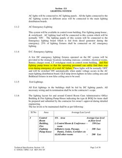 Section - LS 
LIGHTING SYSTEM  
 
AC lights will be connected to AC lighting panels.  All the lights connected to the 
AC lig
