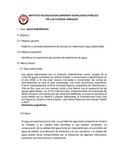 INSTITUTO DE EDUCACIÓN SUPERIOR TECNOLÓGICO PÚBLICO 
“DE LAS FUERZAS ARMADAS” 
 
 
I.  Título: AGUA SABORIZADA  
 
II. O